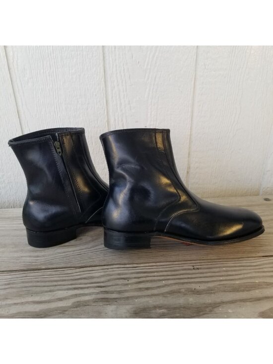 Lehigh Classic Mens Black Leather Ankle Side Zip Boots Steel Toe 9 E 1830 USA main image 3
